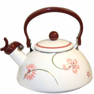 Square Pretty Pink Whistling Tea Kettle 80 oz. with Optional Access