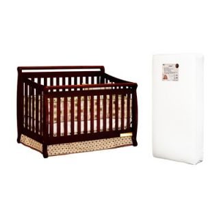  in 1 Crib w/ Toddler Guardrail and 96 coil Mattress in Cherry   4589C