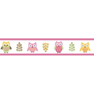 Sweet Jojo Designs Owl Pink Wall Paper Border   Border OWL PK
