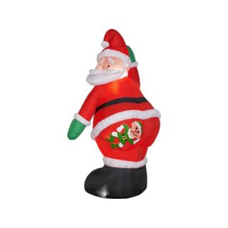 Airblown Elf Squished By Santa