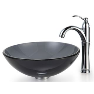  Black Glass Vessel Sink and Rivera Faucet   C GV 104 12mm 1005CH
