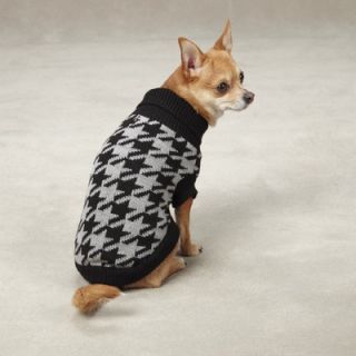 East Side Collection Uptown Houndstooth Dog Sweater in Black