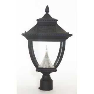 GamaSonic Pagoda Solar Post Lantern Head with 3 Fitter in Black