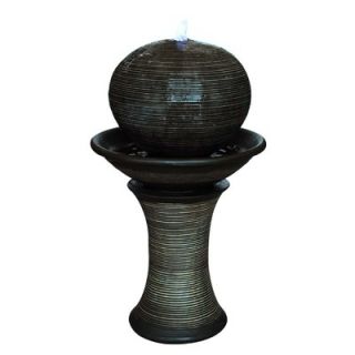 Alpine Ball on Top of Stand Resin Fountain