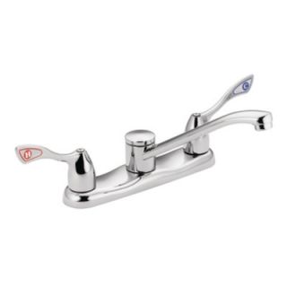Moen Commercial Two Handle Centerset Sani Stream Wrist Blade Style
