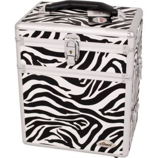 Zebra Textured Printing Jewelry and Makeup Case with Mirror