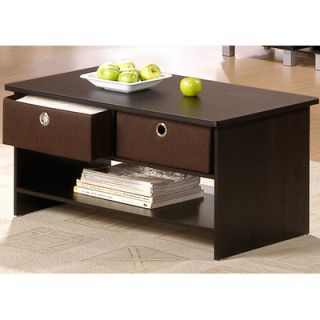 Furinno 1000 Series Center Coffee Table with 4 Bin type Drawers