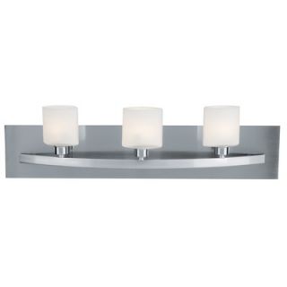 Access Lighting Cosmos Vanity Light with Opal Glass in Brushed Steel
