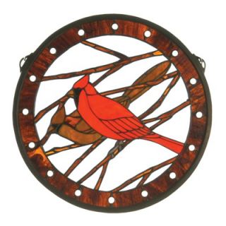 Meyda Tiffany Lodge Animals Cardinals Medallion Stained Glass Window