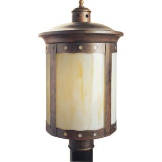 Forte Lighting One Light Outdoor Post Lantern with Honey Shade in