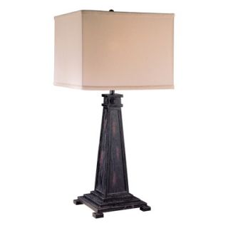 Minka Ambience Transitional Table Lamp in Rub Through Black   10560