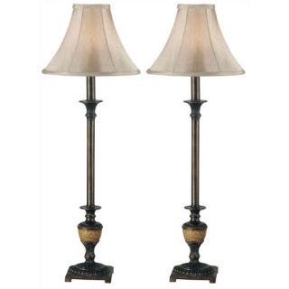 Emily Buffet Lamps in Crackle Bronze  Set of Two