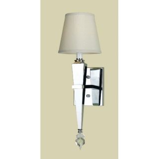 Margo One Light Wall Sconce with Cream Poly Silk Shade in Polished
