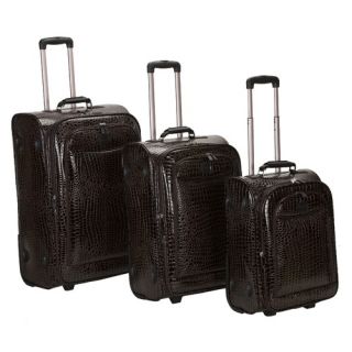 Crocodile Style 3 Piece Luggage Set