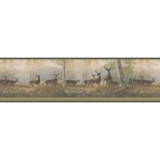 Brewster Home Fashions Northwoods Scenic Deer Wall Border