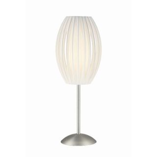 Lite Source Satin Steel Accent Lamp with White Pleated Shade   LS