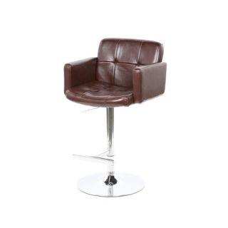Colorado City 29 Tufted Vinyl Barstool with Footrest in Brown