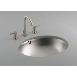 Kohler Bachata Stainless Steel Bathroom Sink with Overflow   K 2609