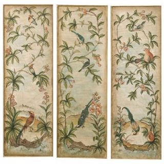 Uttermost Aviary Panel I, II, and III Canvas Oil Paintings