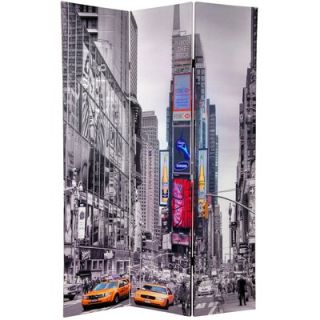 Oriental Furniture Double Sided New York Taxi Room Divider in Black