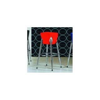 Space Bar Stool with Yellow Seat in Chrome