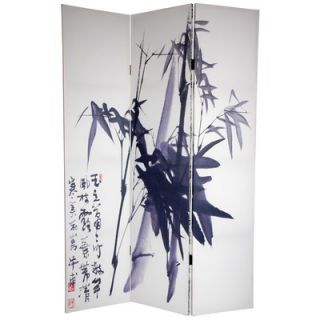 Oriental Furniture 6Feet Tall Double Sided Bamboo Calligraphy Canvas