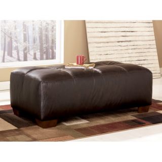 Kinfine Faux Leather Tufted Square Storage Ottoman in Brown   N5762