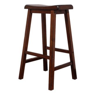 Carolina Accents Saw Horse 24 Backless Counter Stool in Oak (Set of 2