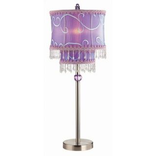 Lite Source Sandy Purple Table Lamp in Polished Steel   LS 20295PS