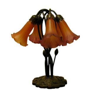 Warehouse of Tiffany 5 Way Lily Amber Table Lamp in Bronze   TLA 5