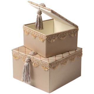 Jennifer Taylor Legacy Square Gift Boxes with Braid , Tassel and