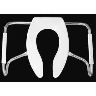 Elongated Commercial Open Front Less Cover Solid Plastic Toilet Seat