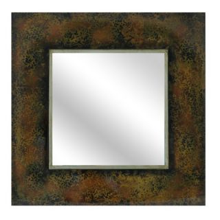 Beveled Clear Coat Leaf Pattern Framed Wall Mirror