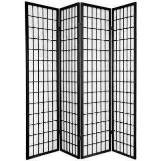 Oriental Furniture Double Sided Window Pane Room Divider in Black