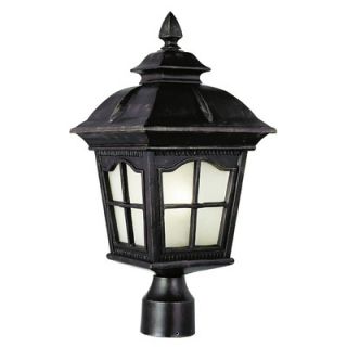 TransGlobe Lighting One Light Medium Post Lantern with Frosted Shade
