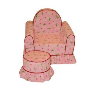 Vanity Chair and Ottoman Set