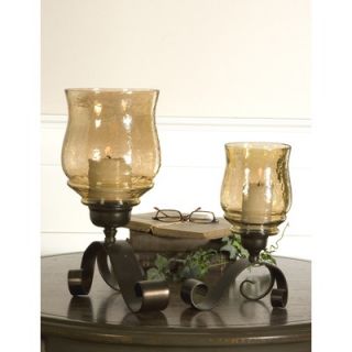 Uttermost Joselyn Iron and Glass Hurricane (Set of 2)