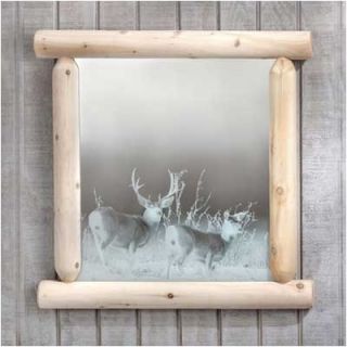 Rustic Cedar Wilderness Mirror with Etching
