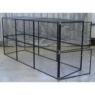 Options Plus 2 by 2 Grid Welded Wire Kennel with No Climb Top