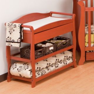 Aspen Changing Table with Drawer in Cognac Brown