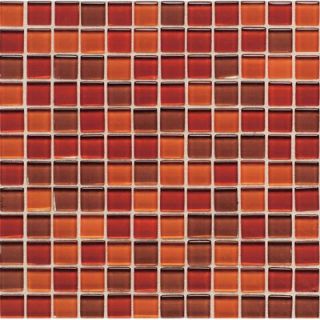 American Olean Legacy Glass 1 x 1 Mosaic Tile in Red Blend