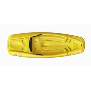 Pelican Solo Boat with Paddle, Flag and Seatback in Yellow