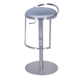 Adjustable Swivel Stool with Round Seat in Silver