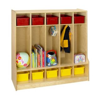 Wood Designs Cubbie Locker With Step Bench in Natural   0468AE