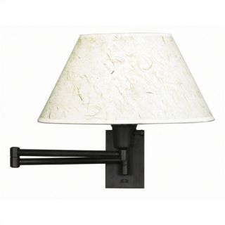 Simplicity 12 Swing Arm Wall Lamp in Light Bronze with Natural Fiber