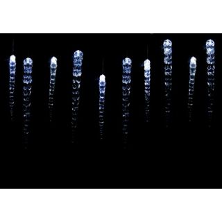Mr. Light Solar Icicle Panel Curtain Light in Blue and White (Set of