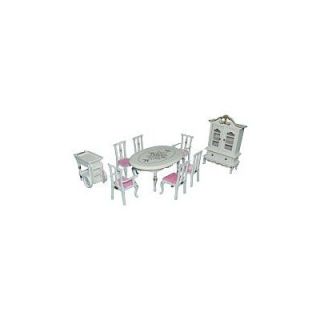 Teamson Kids Nine Pieces Dining Room Set for Doll House