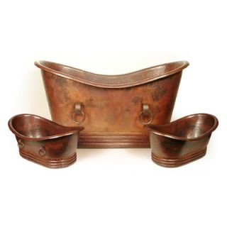 Vontz Isabella Small Copper Bath Tub with Rings