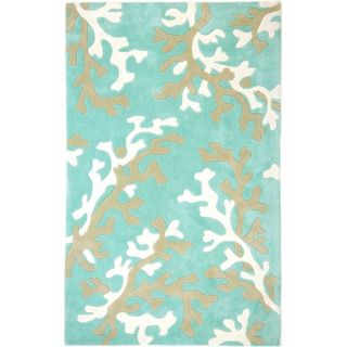Fusion Coral Fixation Turquoise Blue/White Rug