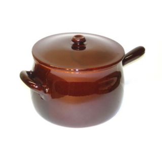 Piral Terracotta 5.5 Quart Stew Soup Pot with Extended Helper Handle